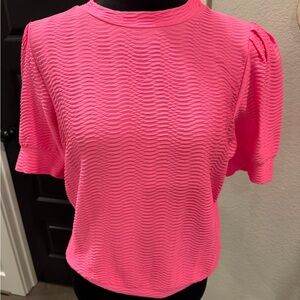 JODIFL Bright Pink Textured Blouse